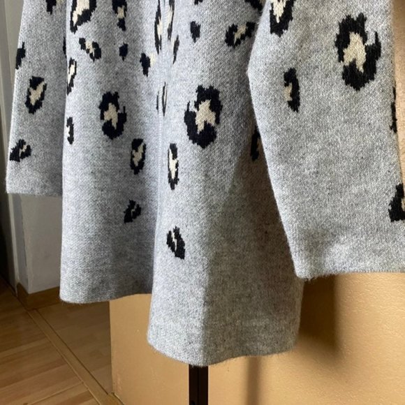 Ellen Tracy leopard long Cardigan duster women's large - Picture 3 of 6